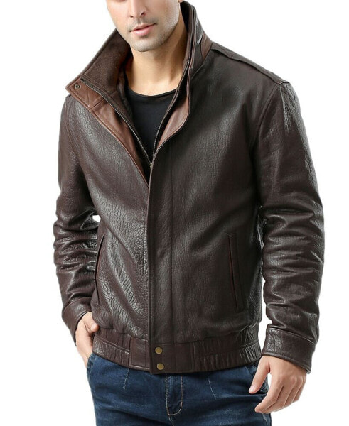 Men's Men Brandon Leather Bomber Jacket