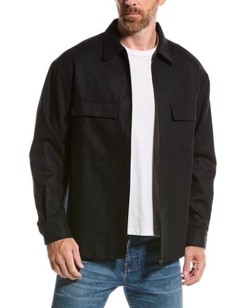 Frame Denim Modern Flannel Zip Wool-Blend Shirt Men's