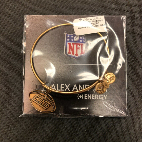 +Alex and Ani GOLD "New York Giants Football" Bracelet Bangle NWT & Card Sealed