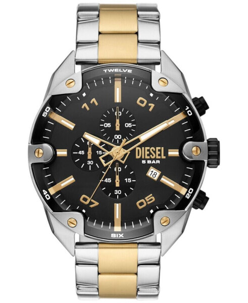 Men's Spiked Chronograph Two-Tone Stainless Steel Watch 49mm