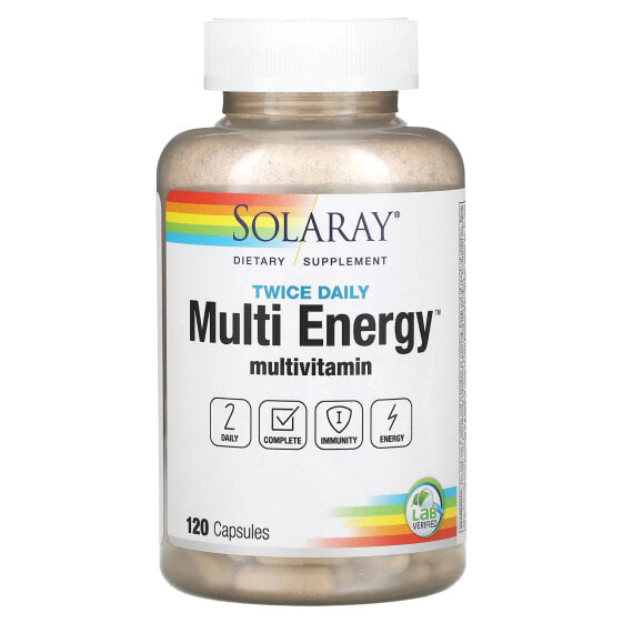 Solaray, Twice Daily, мультивитамины для получения нескольких видов энергии, 120 капсул