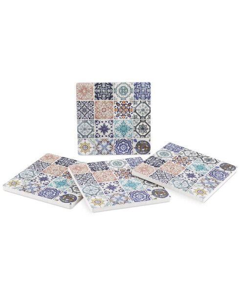 Lisbon Tiles 4-Pc. Coaster Set