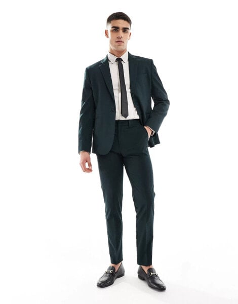 ASOS DESIGN slim suit trouser in dark green