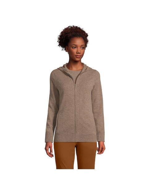 Women's Cashmere Front Zip Hoodie Sweater