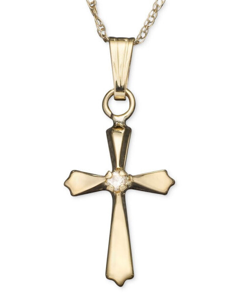 Macy's children's 14k Gold Pendant, Diamond Accent Cross