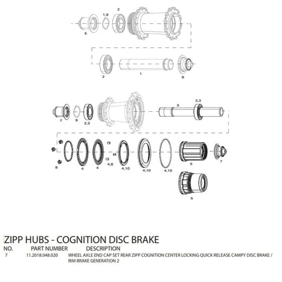 ZIPP End Caps For Cognition Disc Rear Hubs Campagnolo