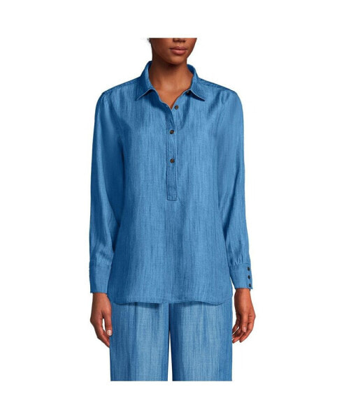 Petite Twill TENCEL Fiber Popover Shirt