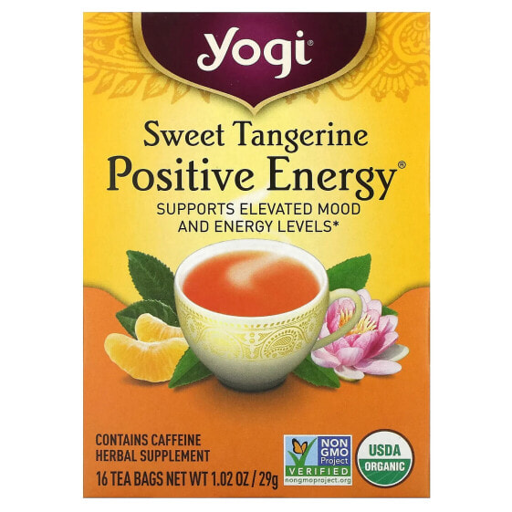 Чай травяной Йоги Positive Energy, Sweet Tangerine, 16 пакетиков, 29 г