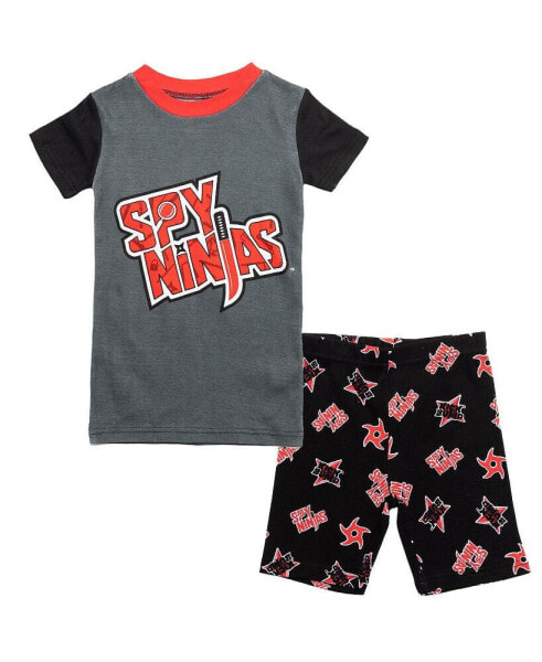 Boys Pajama Shirt and Shorts Sleep Set to