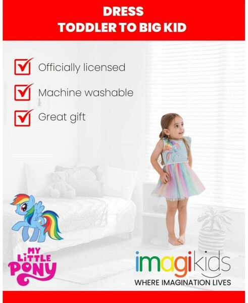 Pinkie Pie Rainbow Dash Girls Dress Toddler to Big Kid