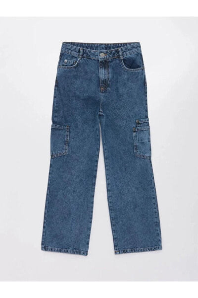 Lcw Kids Basic Geniş Paça Kız Çocuk Jean Pantolon