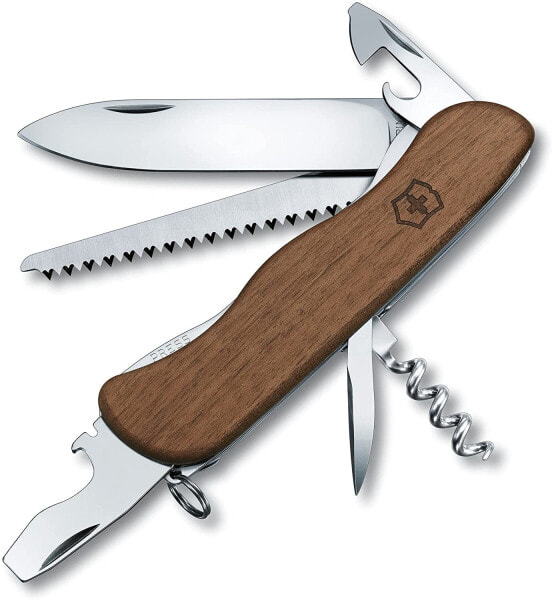 Victorinox Wooden Pocket Knife Forester Wood (10 Functions, Walnut Shells, Woodsaw)