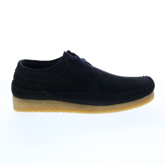 Clarks Weaver 26165081 Mens Black Suede Oxfords & Lace Ups Casual Shoes