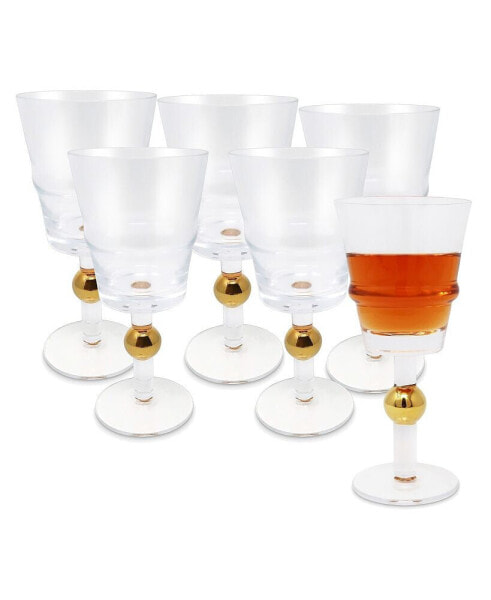 Ball on Stem Wine Glasses, Set of 6