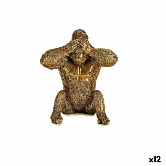 Декоративная фигура Горилла Золотистая из смолы (9 x 18 x 17 см) Gift Decor