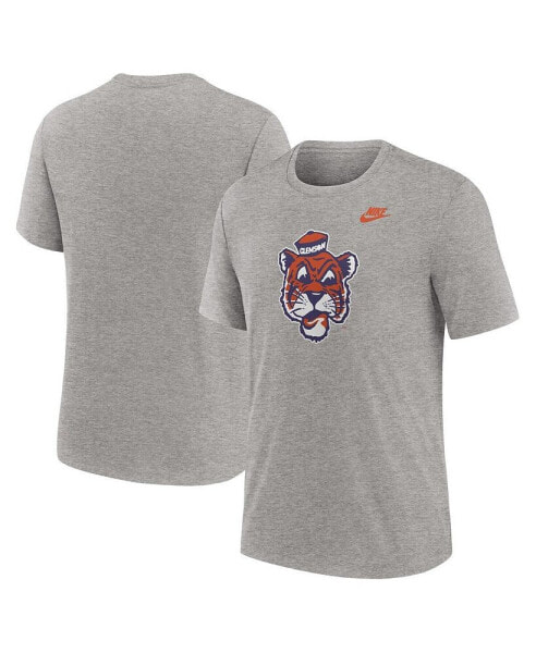 Men's Heather Gray Clemson Tigers Blitz Evergreen Legacy Primary Tri-Blend T-Shirt