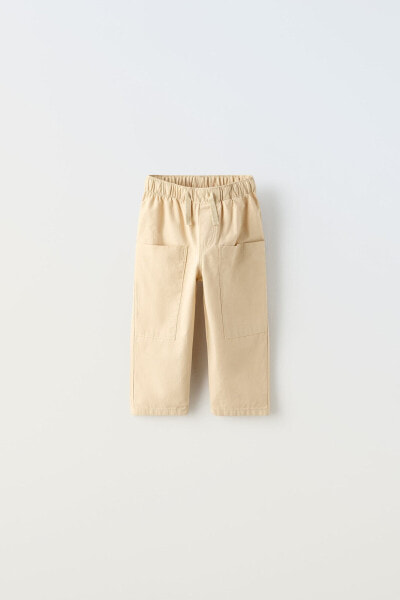 Poplin trousers with pockets