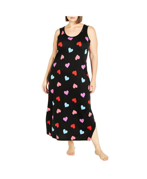 Plus Size Sleep Heart Maxi Dress