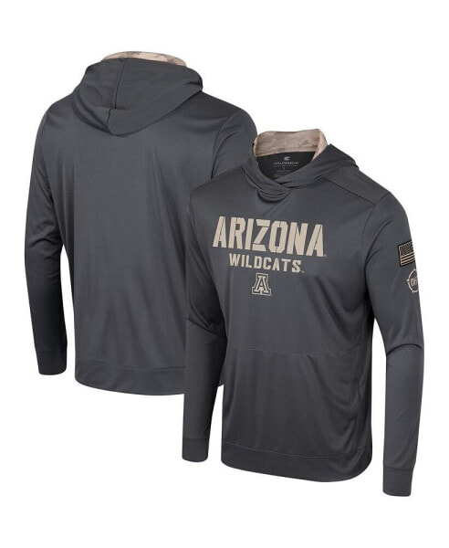 Men's Charcoal Arizona Wildcats OHT Military-Inspired Appreciation Long Sleeve Hoodie T-shirt