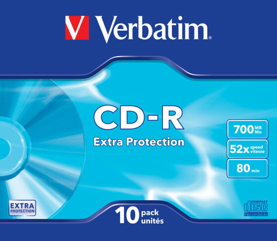 Verbatim CD-R Extra Protection - 52x - CD-R - 700 MB - Slimcase - 10 pc(s)