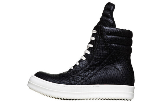 RICK OWENS Forever Geobasket 皮革高帮板鞋 黑色 / RICK OWENS Forever Geobasket RF00M5894LPNM-991