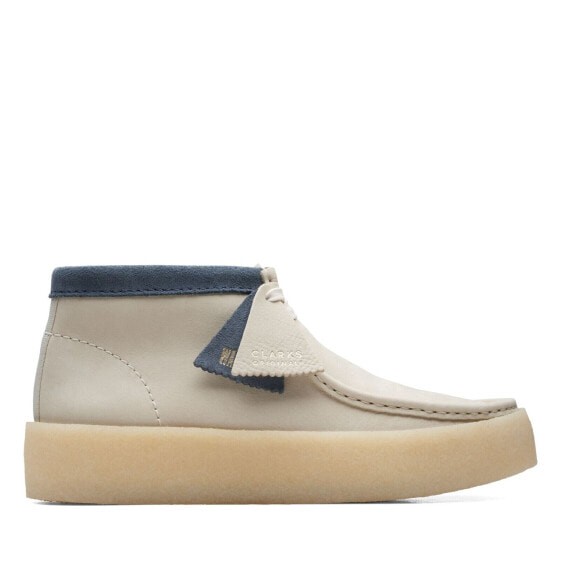 [26171090] MENS CLARKS WALLABEE CUP BOOT - WHITE NUBUCK