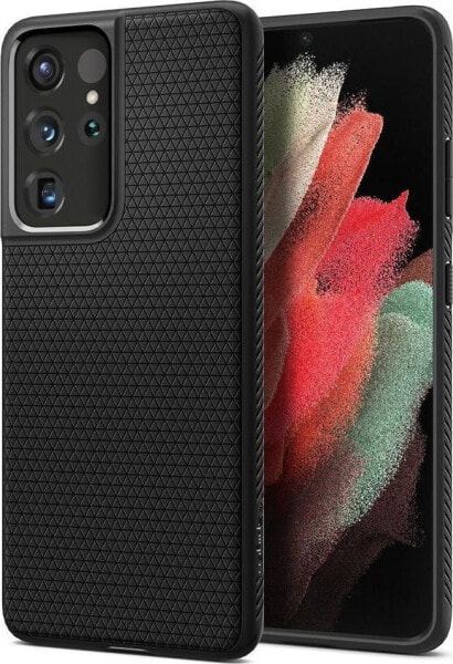 Чехол для смартфона Spigen Liquid Air Galaxy S21 Ultra черный матовый