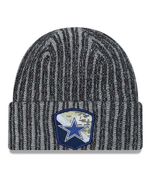 Youth Boys Black Dallas Cowboys 2023 Salute To Service Cuffed Knit Hat