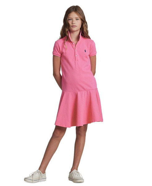 Big Girls Cotton Mesh Short Sleeve Polo Dress