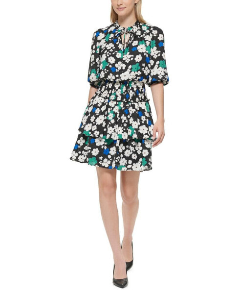 Women's Printed Tiered A-Line Dress