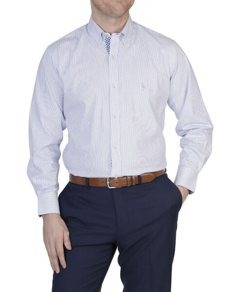 Men's Stripe Cotton Stretch Long Sleeve Shirt