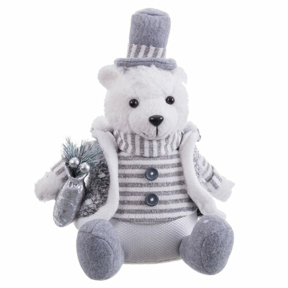 Новогоднее украшение Shico Полярный медведь Белый Серый Ткань 10 x 13 x 28 cm