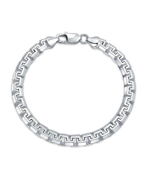 Men's Solid Heavy Thick Strong Franco Square Fancy Box Link Chain Bracelet For Men Teen .925 Sterling Silver 8 Inch