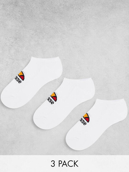 Ellesse 3 pack ankle socks in white