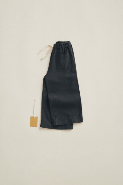 Timelesz - wide-leg linen blend trousers
