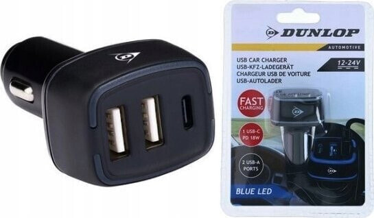 Ładowarka Dunlop ŁADOWARKA SMOCHODOWA MULTI 2x USB A + USB C DUNLOP