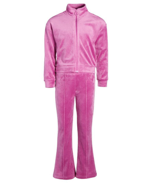 Toddler & Little Girls Velour Two Piece Set, Long Sleeve Set Jacket, Created for Macy's