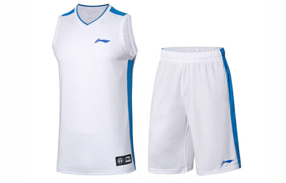 Трендовый спортивный костюм баскетбола Li-Ning AATP067-3 белый