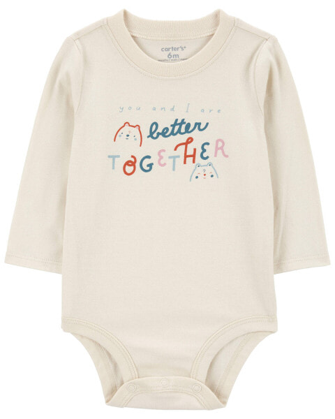 Baby Better Together Cat Long-Sleeve Bodysuit 12M