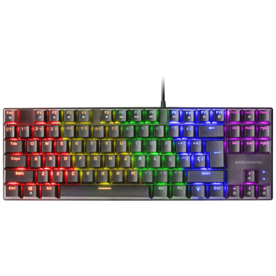 Mars Gaming MK80 - Tenkeyless (80 - 87%) - USB - Mechanical - AZERTY - RGB LED - Black