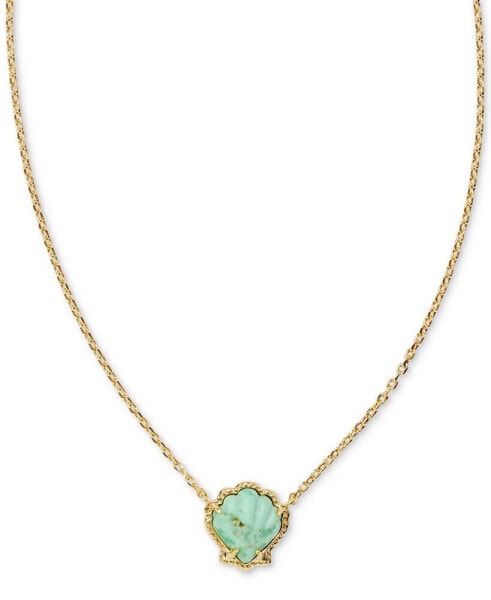 14k Gold-Plated Stone Shell 19" Pendant Necklace