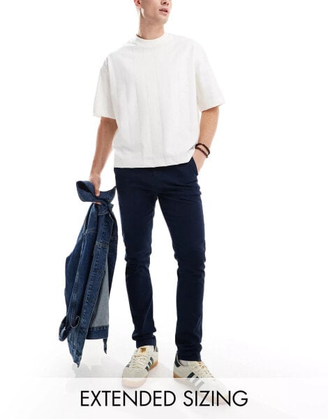 ASOS DESIGN skinny chinos in navy