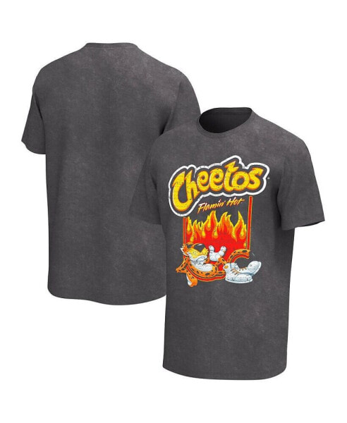 Men's Black Distressed Cheetos Flamin' Hot Washed T-shirt