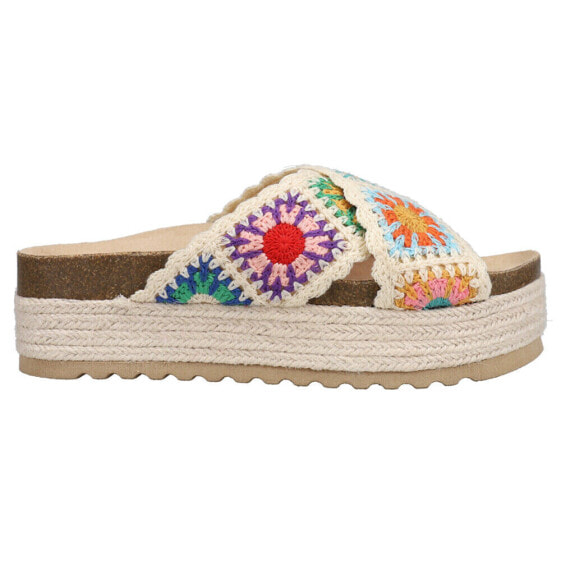 Dirty Laundry Plays Espadrille Platform Womens Beige, Multi Casual Sandals PLAY