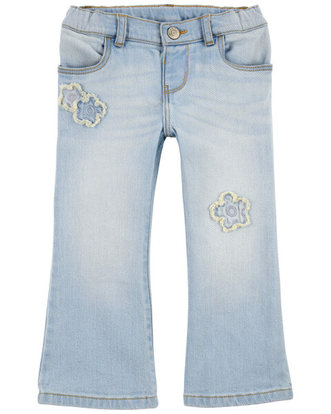 Toddler Patch Floral Iconic Denim Flare Jeans 2T