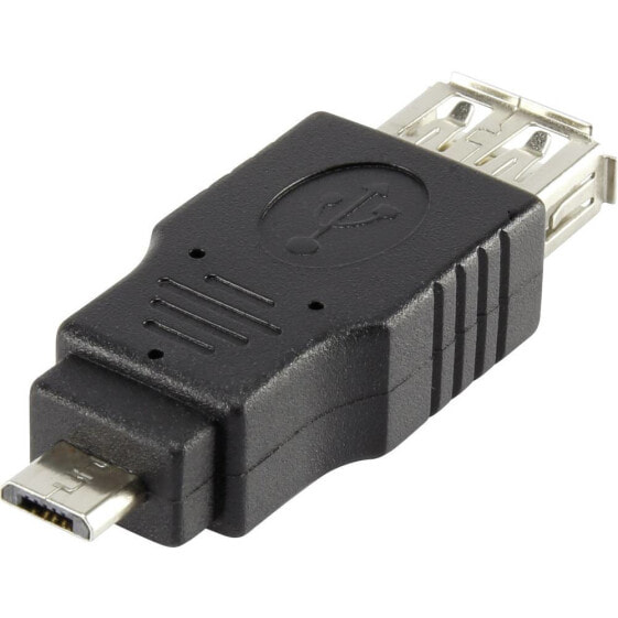 Renkforce RF-4097202, USB Micro-B, USB Type A, Black