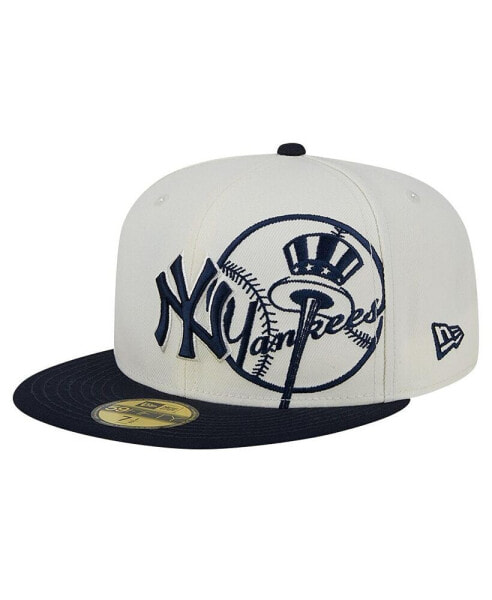 Men's Cream/Navy New York Yankees Lonestar 59FIFTY Fitted Hat