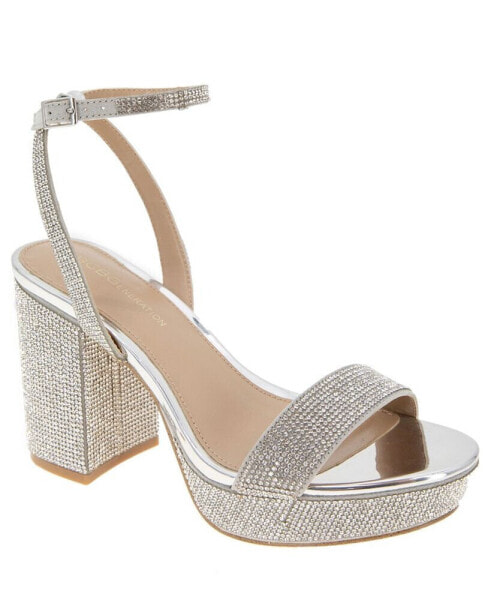 Women's Pristal Rhinestone Platform Buckle Dress Sandals