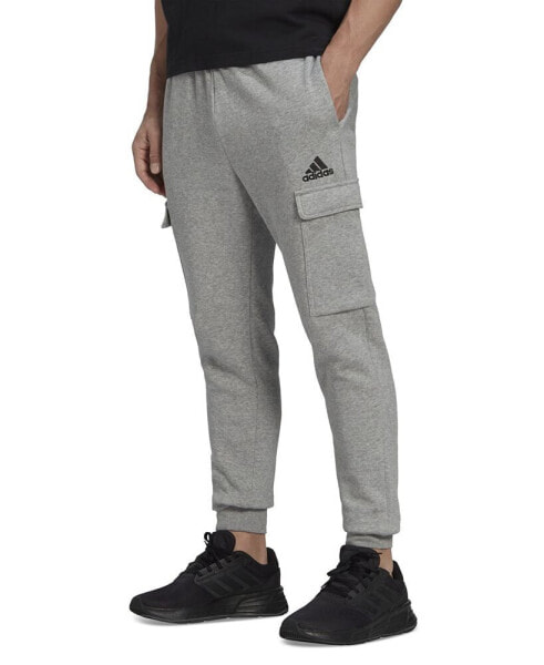 Men's Essentials Regular Tapered-Fit Fleece Cargo Joggers