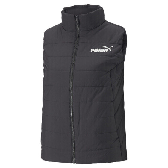 Puma Essentials Padded Full Zip Vest Womens Black Casual Athletic Outerwear 8489